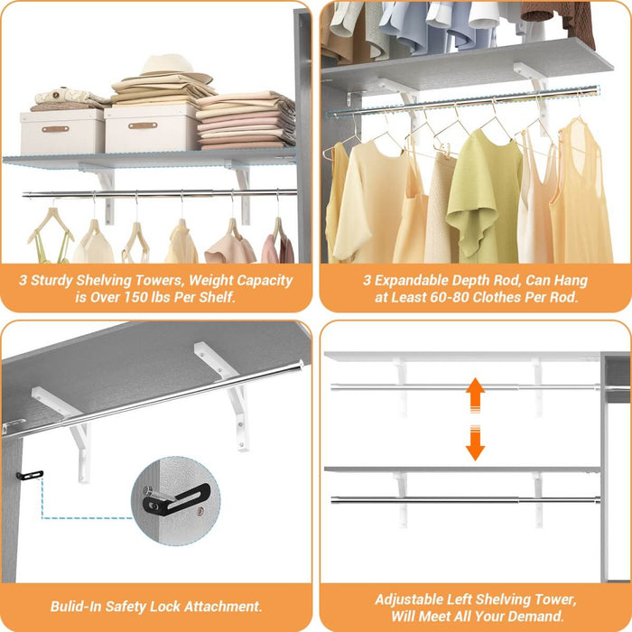 20-96'' W Closet System for Bedroom
