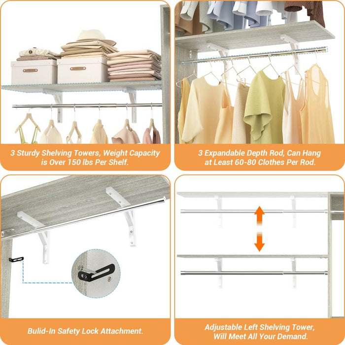 20-96'' W Closet System for Bedroom