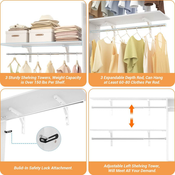 20-96'' W Closet System for Bedroom