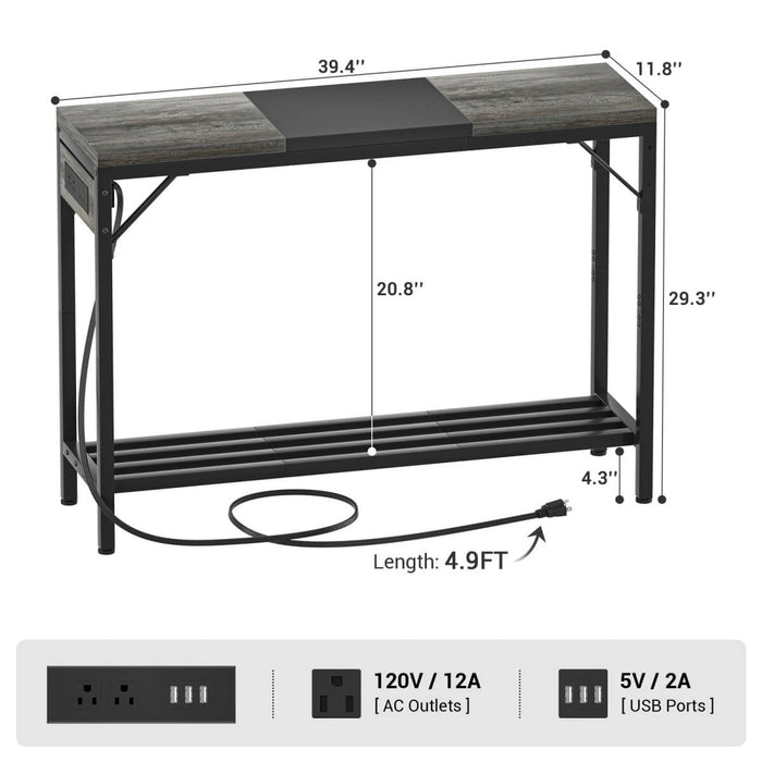 40'' Console Table with Charge Station