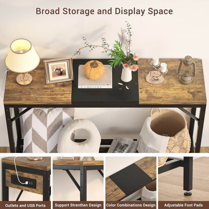 40'' Console Table with Charge Station