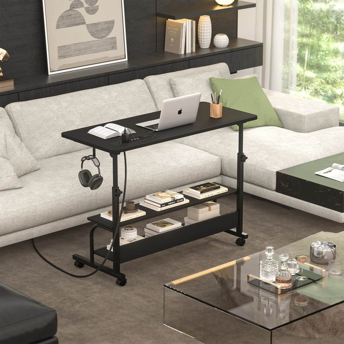 Height Adjustable Computer Desk with Charging Station