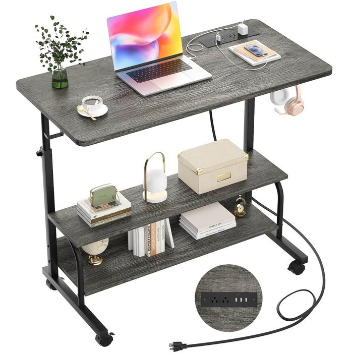 Height Adjustable Computer Desk with Charging Station