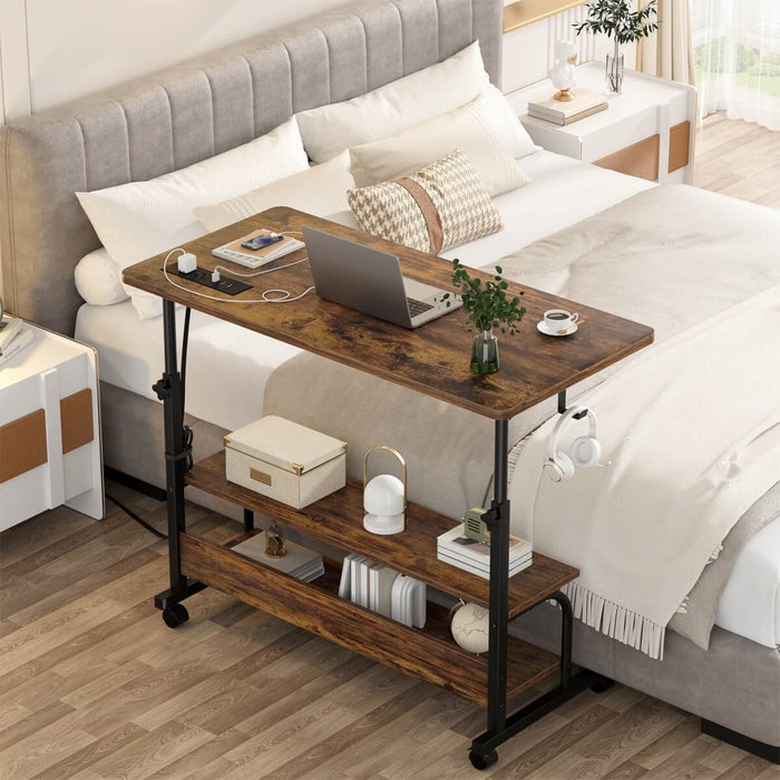 Height Adjustable Computer Desk with Charging Station