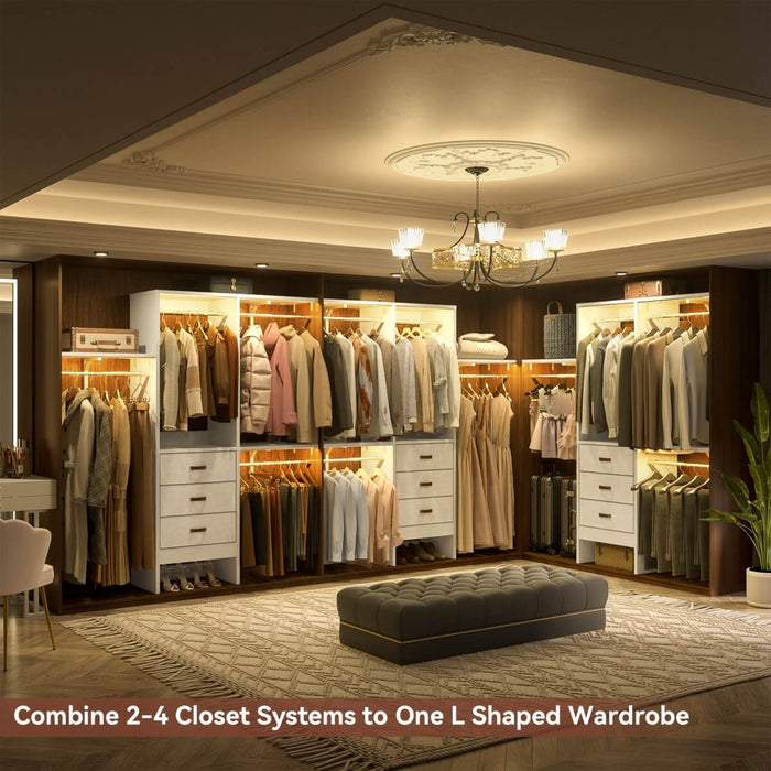 60'' Closet System with 3 Fabric Drawers