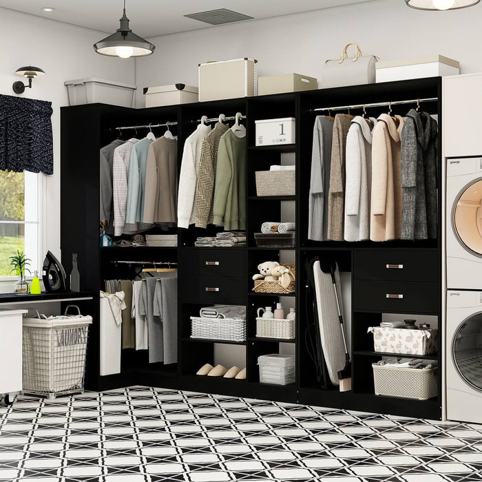 71'' Freestanding Corner Closet System Organizer for Walk-in Closet, Set of 3