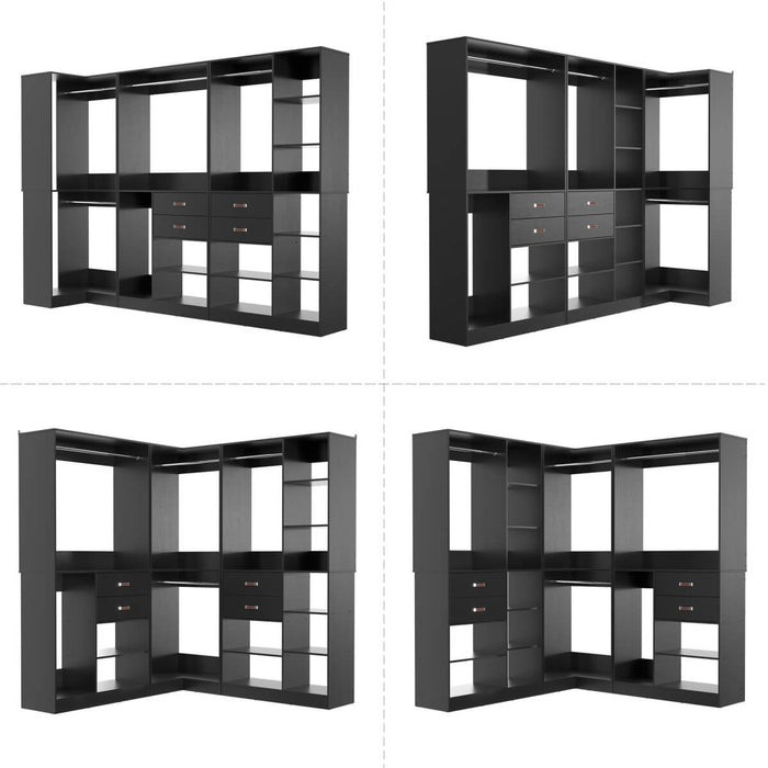 71'' Freestanding Corner Closet System Organizer for Walk-in Closet, Set of 3