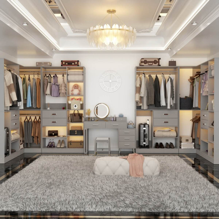 71'' Freestanding Corner Closet System Organizer for Walk-in Closet, Set of 3