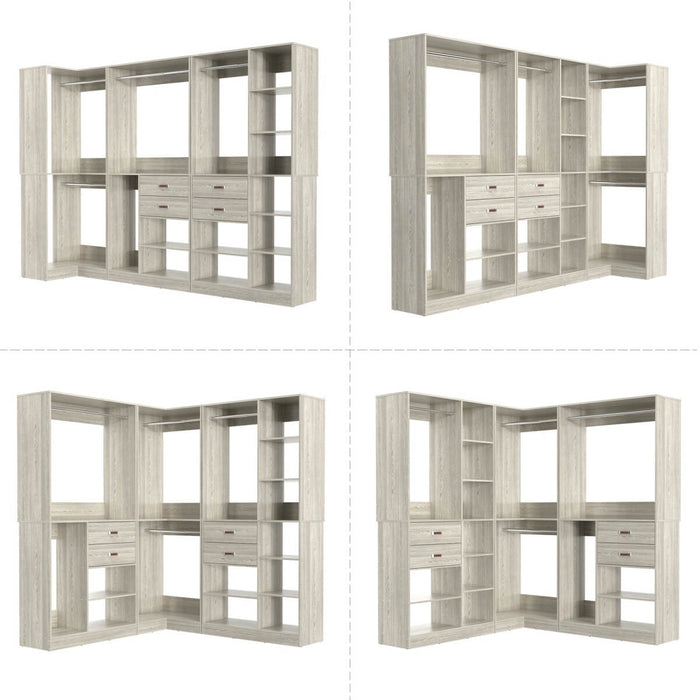 71'' Freestanding Corner Closet System Organizer for Walk-in Closet, Set of 3