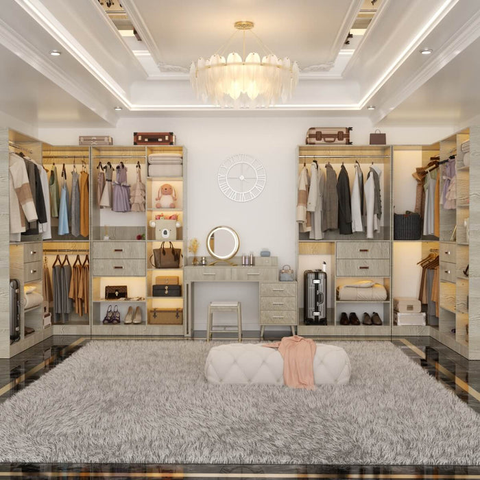 71'' Freestanding Corner Closet System Organizer for Walk-in Closet, Set of 3