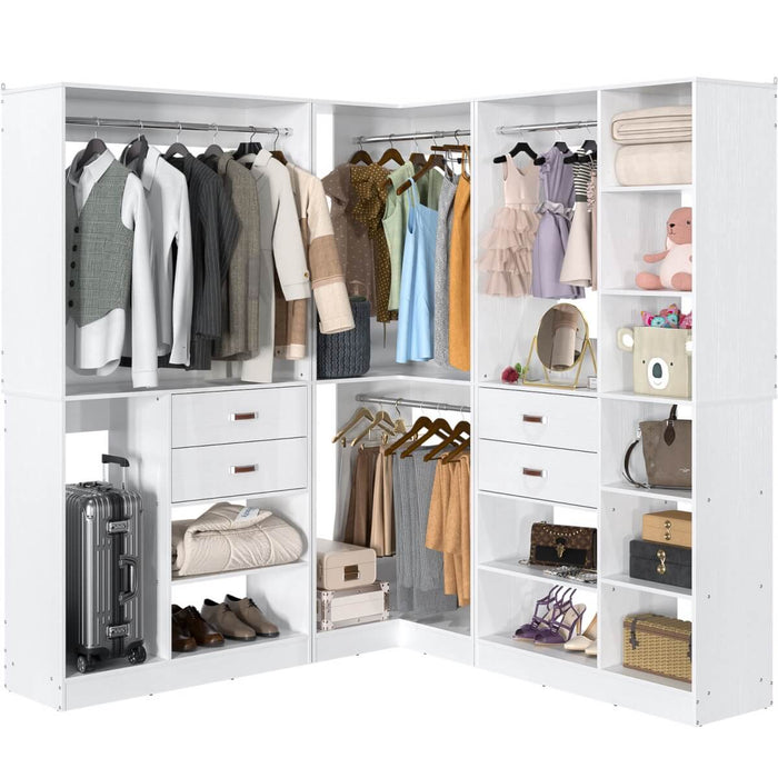 71'' Freestanding Corner Closet System Organizer for Walk-in Closet, Set of 3