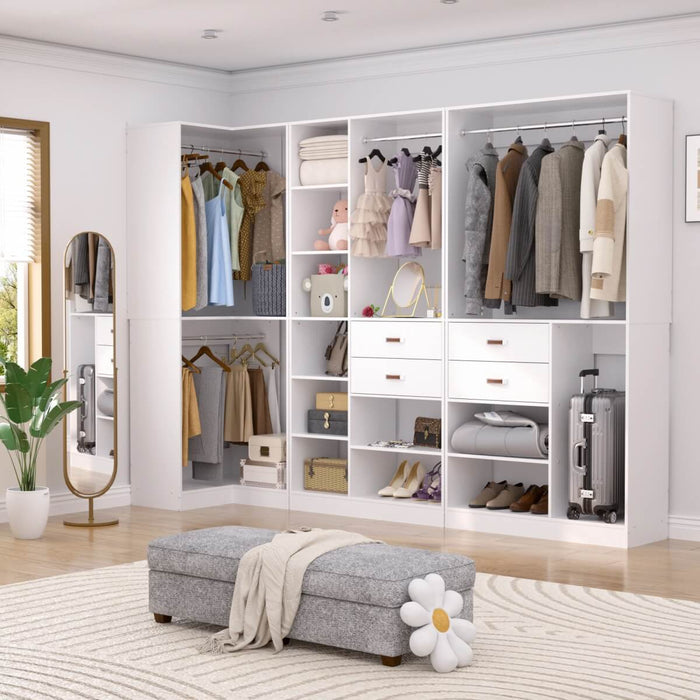 71'' Freestanding Corner Closet System Organizer for Walk-in Closet, Set of 3