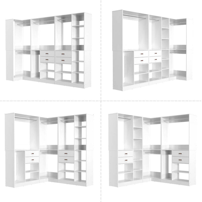 71'' Freestanding Corner Closet System Organizer for Walk-in Closet, Set of 3