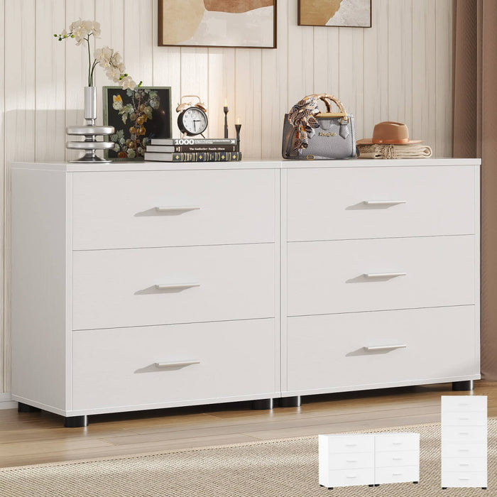 Wooden 3 Drawer Dresser, 2 Pack