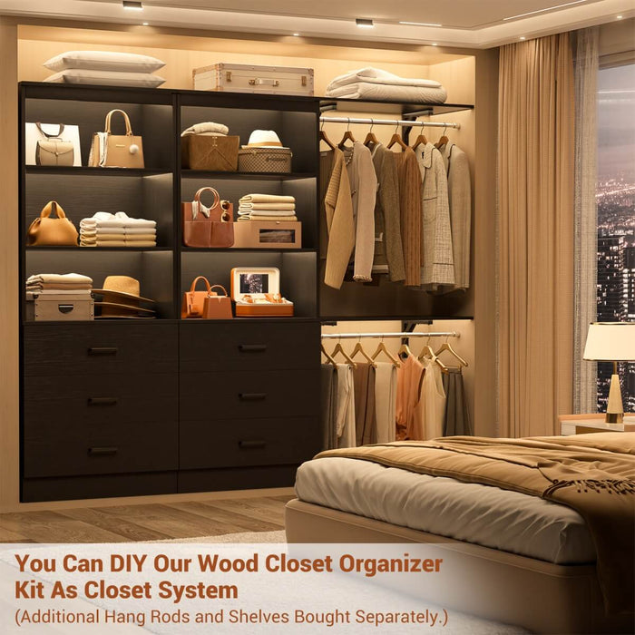 23.6" Wooden Closet Drawers System, with 3 Wooden Drawers