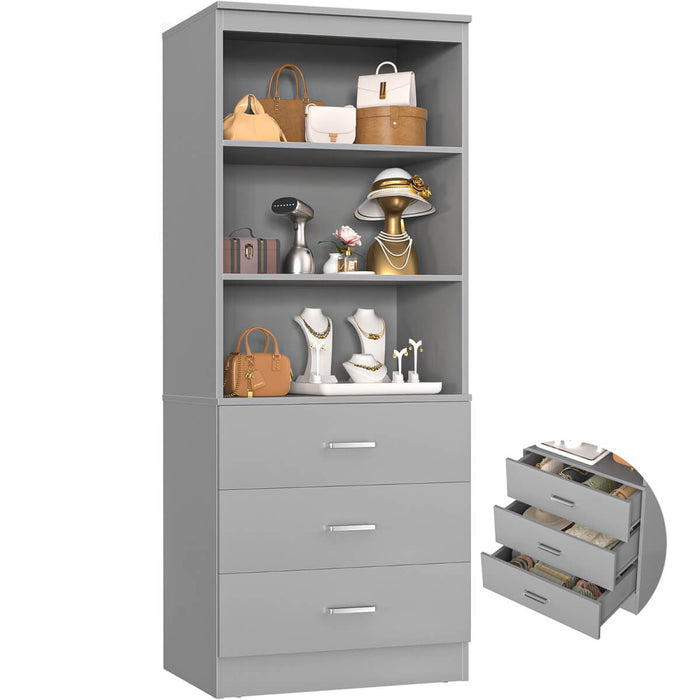 23.6" Wooden Closet Drawers System, with 3 Wooden Drawers