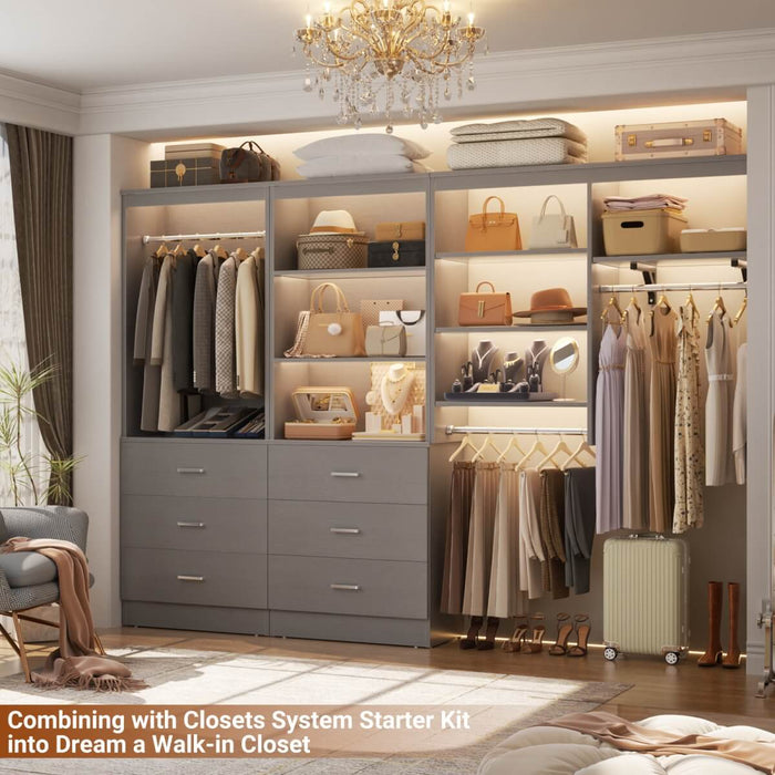 23.6" Wooden Closet Drawers System, with 3 Wooden Drawers