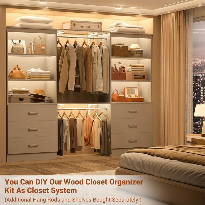 23.6" Wooden Closet Drawers System, with 3 Wooden Drawers