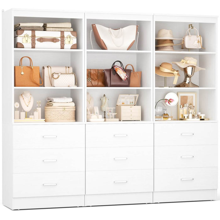 23.6" Wooden Closet Drawers System with 3 Wooden Drawers, Set of 3
