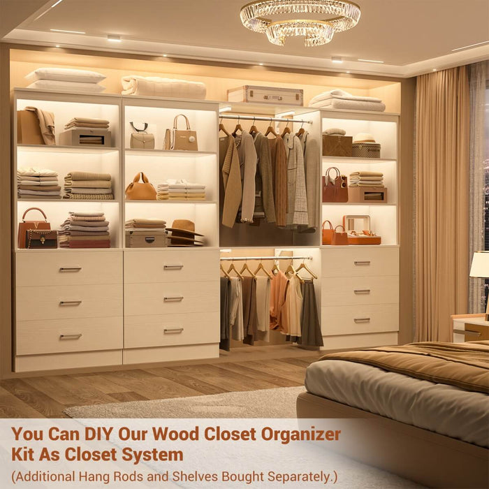 23.6" Wooden Closet Drawers System with 3 Wooden Drawers, Set of 3