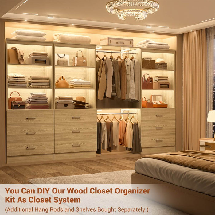 23.6" Wooden Closet Drawers System with 3 Wooden Drawers, Set of 3