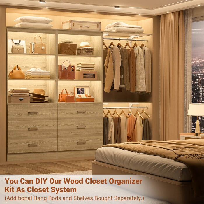 23.6" Wooden Closet Drawers System, with 3 Wooden Drawers