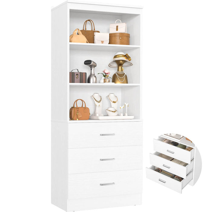 23.6" Wooden Closet Drawers System, with 3 Wooden Drawers