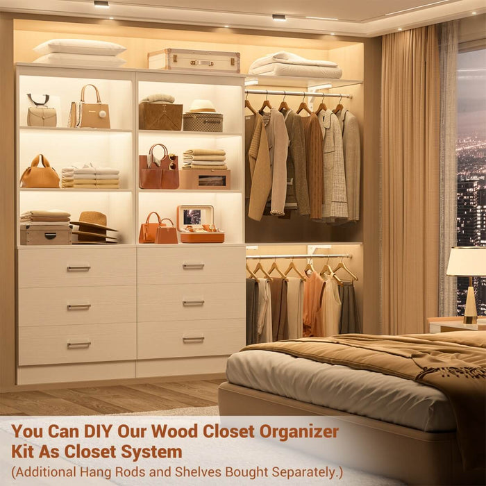 23.6" Wooden Closet Drawers System, with 3 Wooden Drawers