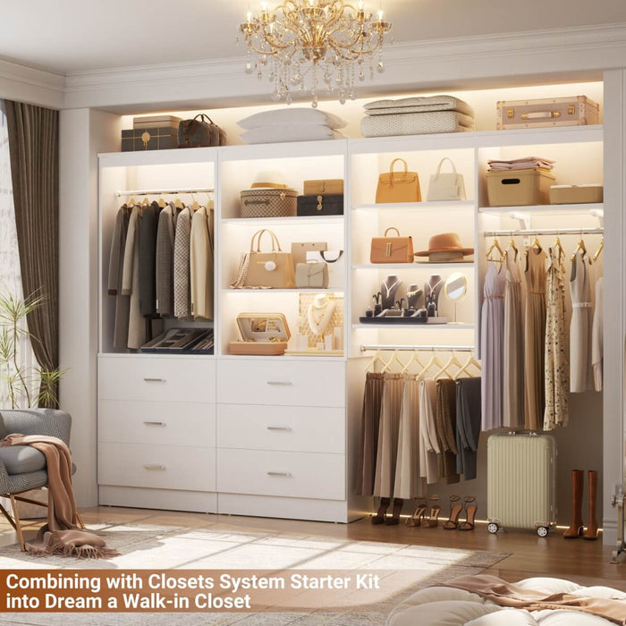 23.6" Wooden Closet Drawers System, with 3 Wooden Drawers