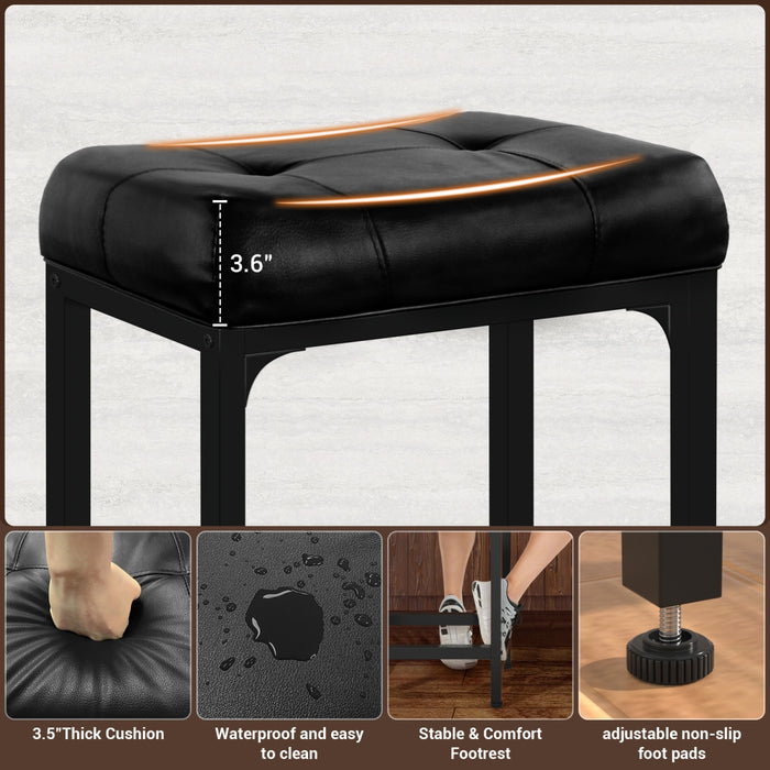 Bar Stools, 24 Inch Counter Height Stools Saddle Stool, 350 LBS Capacity