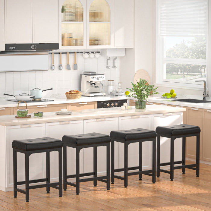 Bar Stools, 24 Inch Counter Height Stools Saddle Stool, 350 LBS Capacity