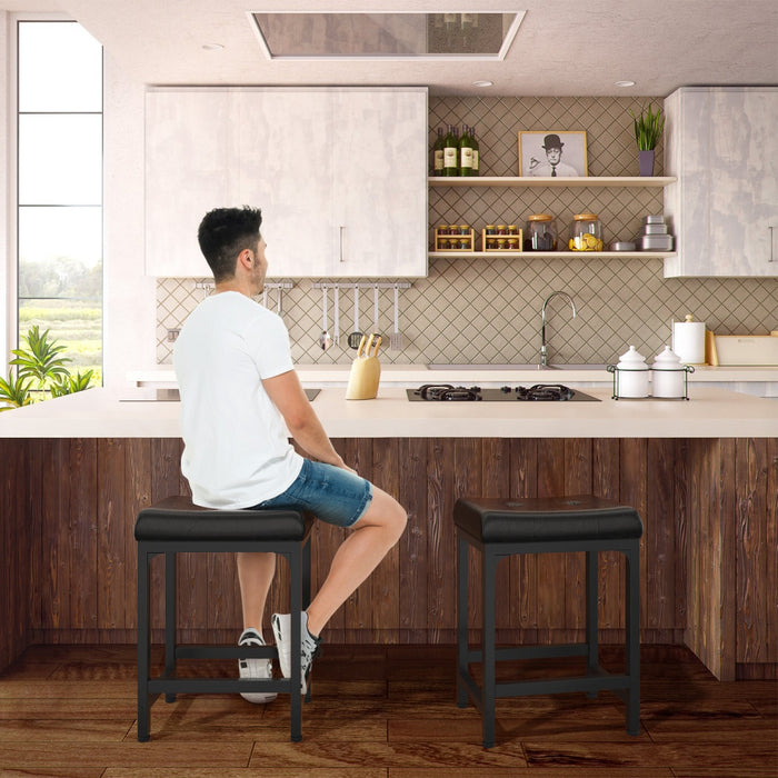 Bar Stools, 24 Inch Counter Height Stools Saddle Stool, 350 LBS Capacity