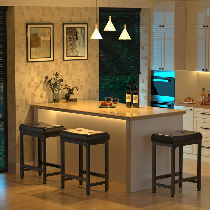 Bar Stools, 24 Inch Counter Height Stools Saddle Stool, 350 LBS Capacity