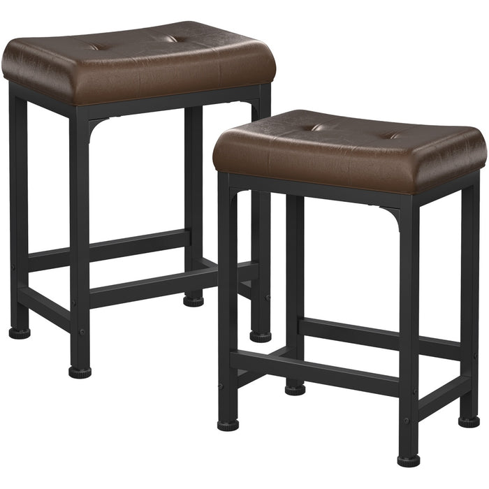 Bar Stools, 24 Inch Counter Height Stools Saddle Stool, 350 LBS Capacity
