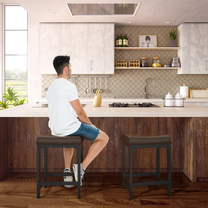 Bar Stools, 24 Inch Counter Height Stools Saddle Stool, 350 LBS Capacity
