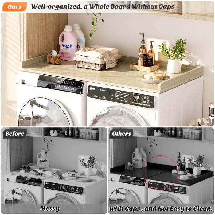 Wooden Washer & Dryer Countertop, 54" W x 27.5" D