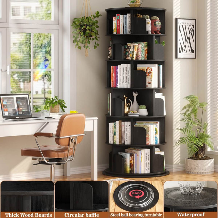 Round 6 Tier 360° Rotating Bookshelf