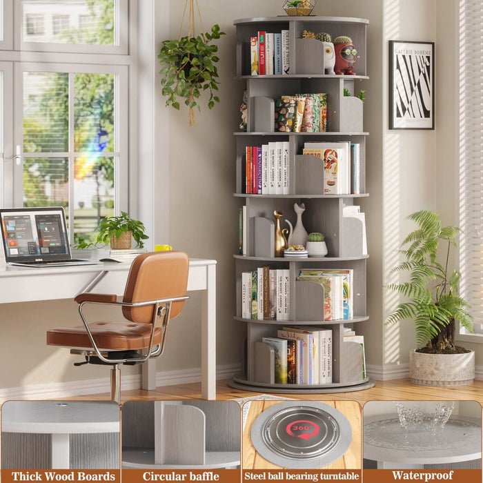 Round 6 Tier 360° Rotating Bookshelf