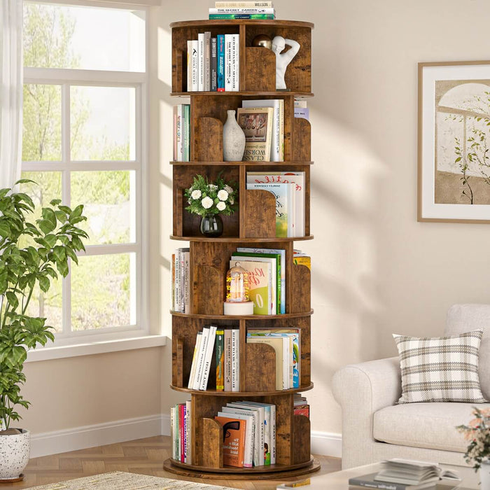 Round 6 Tier 360° Rotating Bookshelf
