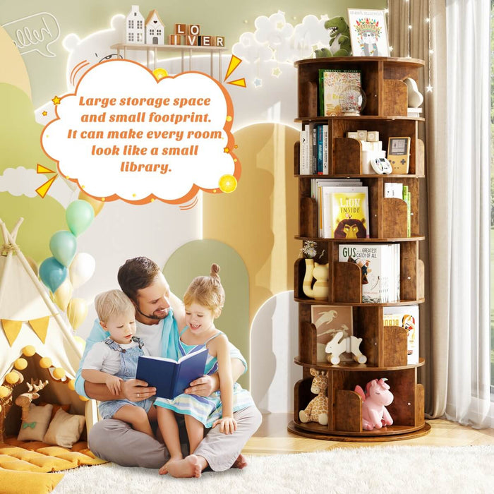 Round 6 Tier 360° Rotating Bookshelf