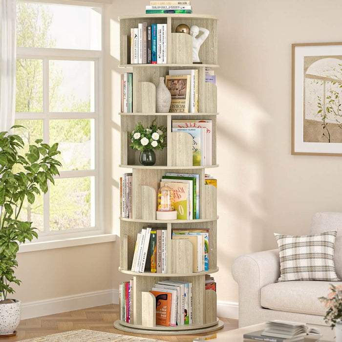 Round 6 Tier 360° Rotating Bookshelf