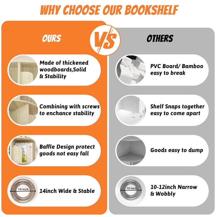 Round 6 Tier 360° Rotating Bookshelf