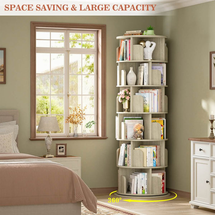 Round 6 Tier 360° Rotating Bookshelf