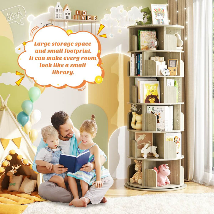 Round 6 Tier 360° Rotating Bookshelf