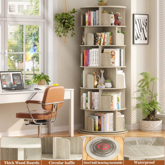 Round 6 Tier 360° Rotating Bookshelf