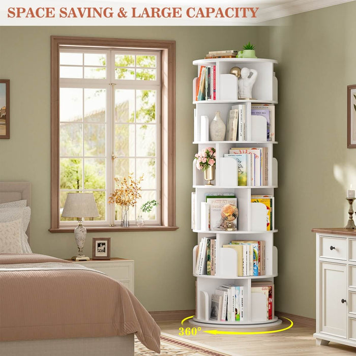 Round 6 Tier 360° Rotating Bookshelf
