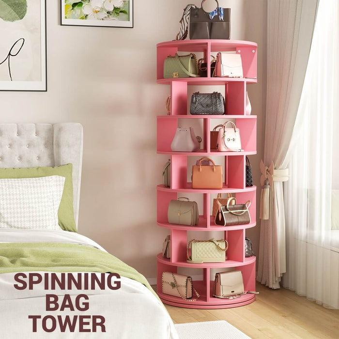7-Tier Rotating Shoe Rack Tower, Spinning Shoe Storage Organizer Rack