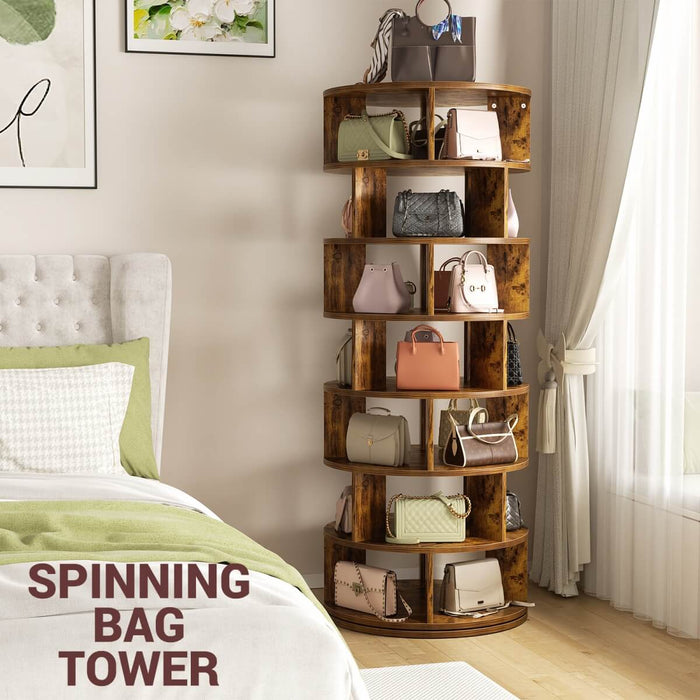 7-Tier Rotating Shoe Rack Tower, Spinning Shoe Storage Organizer Rack