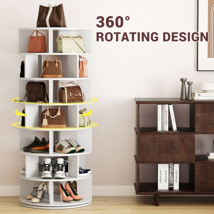 7-Tier Rotating Shoe Rack Tower, Spinning Shoe Storage Organizer Rack