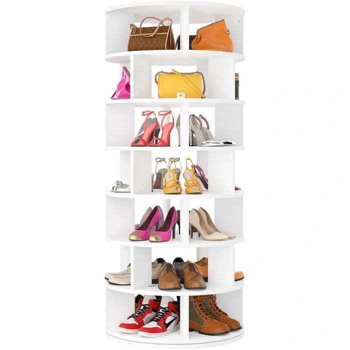 7-Tier Rotating Shoe Rack Tower, Spinning Shoe Storage Organizer Rack